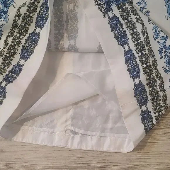 Laundry by Shelli Segal Blue and White Midi Pencil Skirt Size 8 EUC - Picture 4 of 11